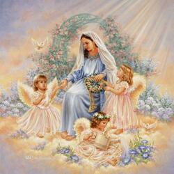 Пазл: Окружённая ангелами