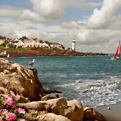 Пазл: Городок у маяка