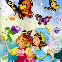Пазл: Принцессы и бабочки