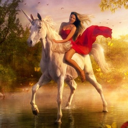 Пазл: Дама в красном