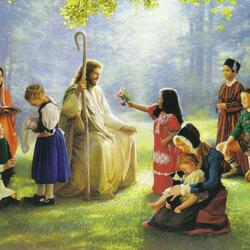 Пазл: Иисус с детьми