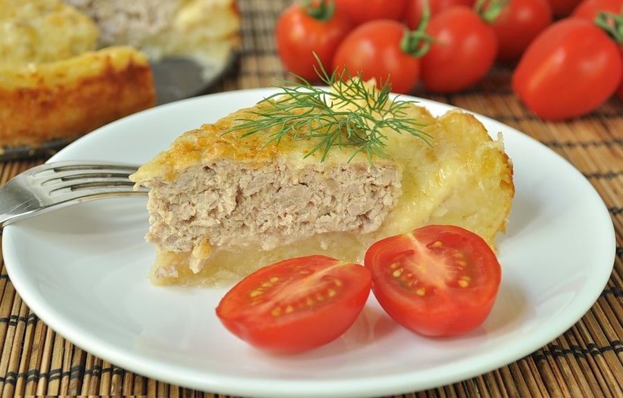 Пирог из индейки с овощами