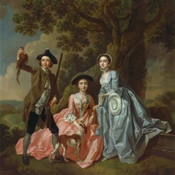 Пазл: Джордж Роджерс с женой и сестрой