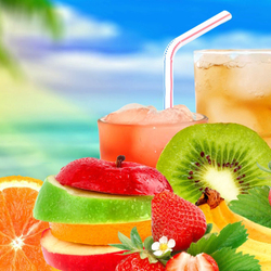 Пазл: Фрукты на пляже