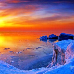 Пазл: Закат над морем