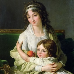Пазл: Портрет мадам Жанны-Жюстины Бойе-Фонфред с сыном Анри