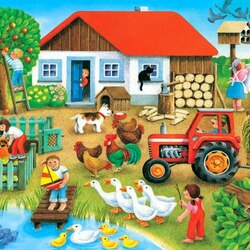 Пазл: во дворе