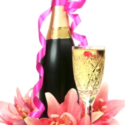 Пазл: Цветы и шампанское