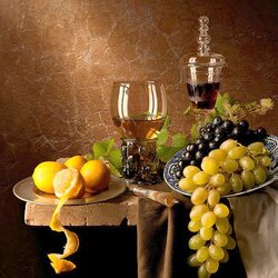 Пазл: Натюрморт с виноградом