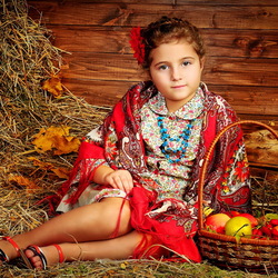 Пазл: Девочка с яблоками