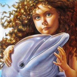 Пазл: Девочка и дельфин