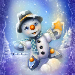Пазл: Снеговик клоун