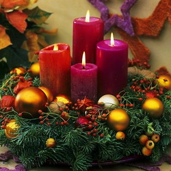 Пазл: Новогодние свечи