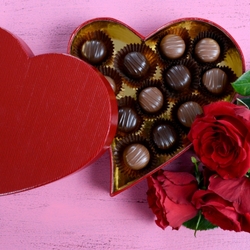 Пазл: Розы и шоколад