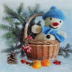 Пазл: Снеговик приехал