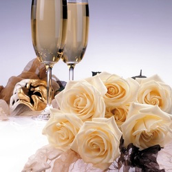 Пазл: Розы и шампанское