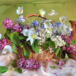 Пазл: Корзинка с цветами