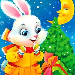 Пазл: Поздравление от зайки