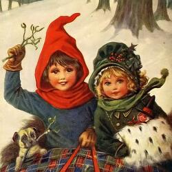 Пазл: Рождественская открытка 