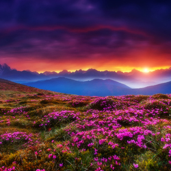 Пазл: Закат в горах 