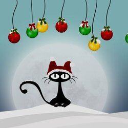 Пазл: Новогодний кот