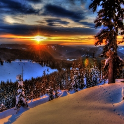 Пазл: Зимний закат 