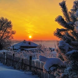 Пазл: Зимний закат