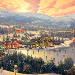 Пазл: Закат на озере