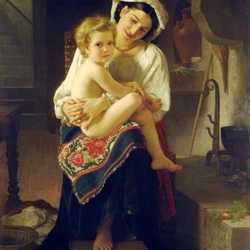 Пазл: Мать с ребенком на руках