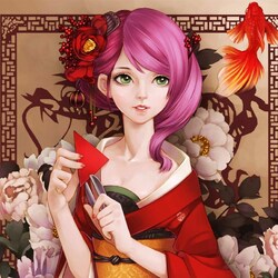 Пазл: Красавица в кимоно