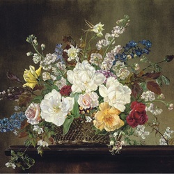 Пазл: Букет в корзине