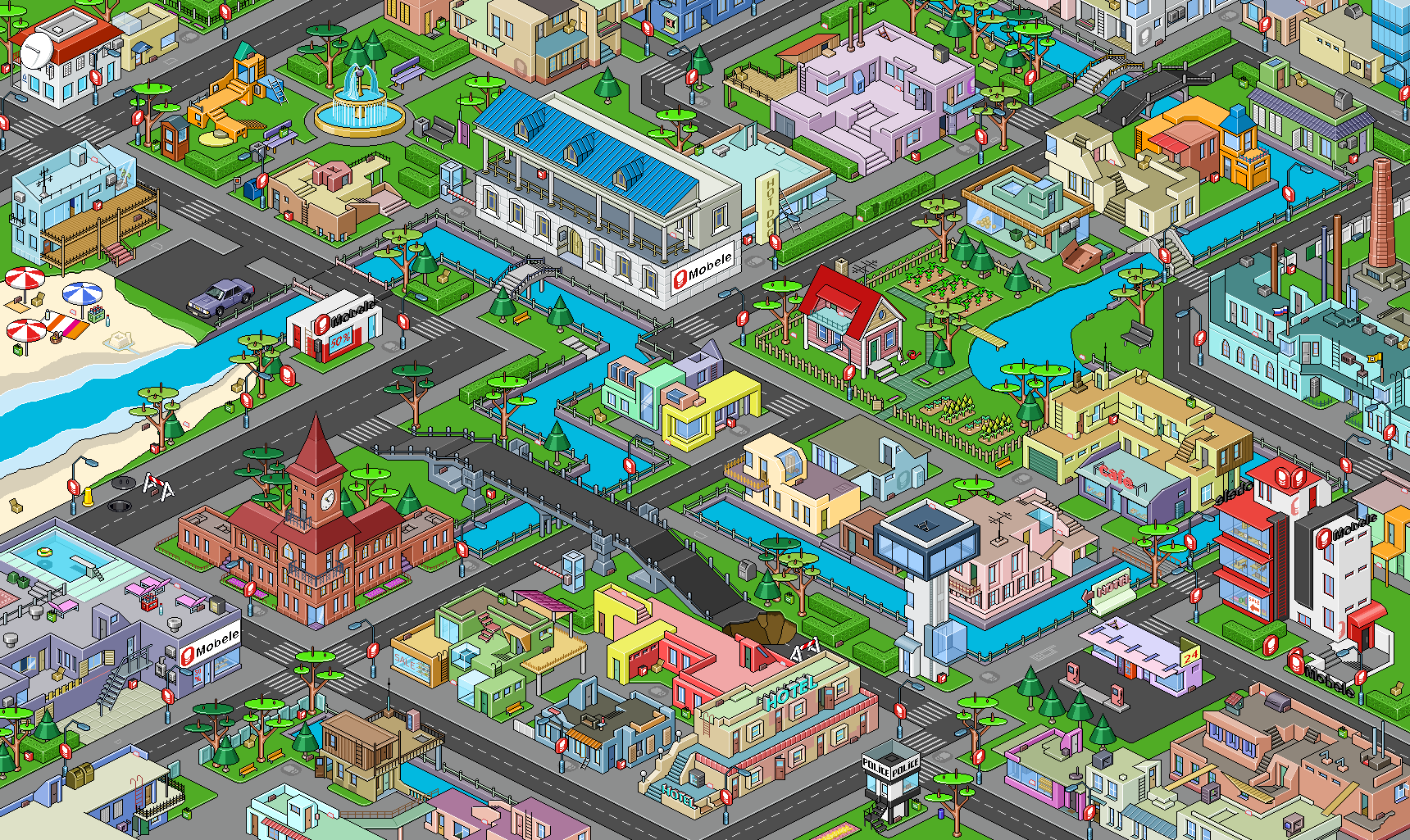 Город из пиксельных играх