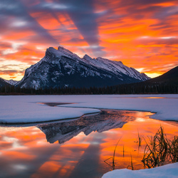 Пазл: Зимний закат  