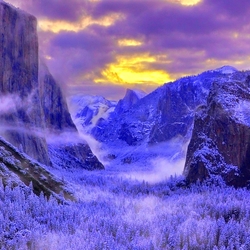 Пазл: Зимний закат  