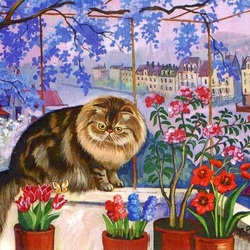 Пазл: Весна кошачья