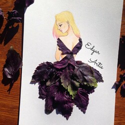 Пазл: Платье из базилика