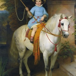 Пазл: Портрет принца Иоганна II Лихтенштейнского на белом коне 