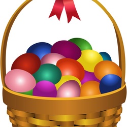 Пазл: Корзинка с пасхальными яйцами