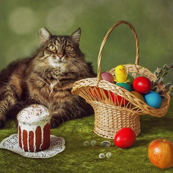 Пазл: Пасхальный котонатюрморт