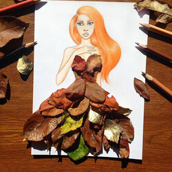 Пазл: Платье из листьев