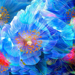 Пазл: Голубые маки