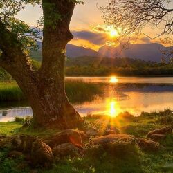 Пазл: Закат над рекой