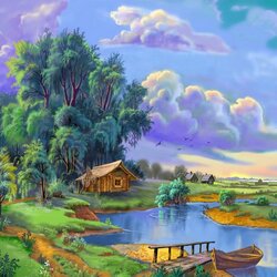 Пазл: У реки