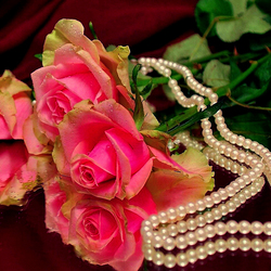 Пазл: Розы и жемчуг
