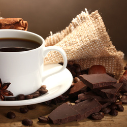 Пазл: Черный кофе, шоколад и орехи