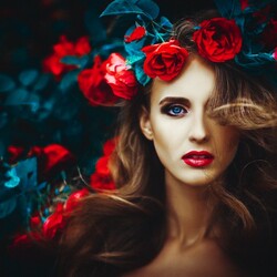 Пазл: Венок с розами