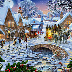 Пазл: Деревня зимой
