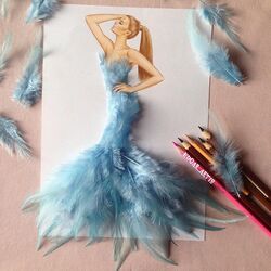 Пазл: В голубых перьях