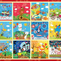 Пазл: Праздничные велосипедисты