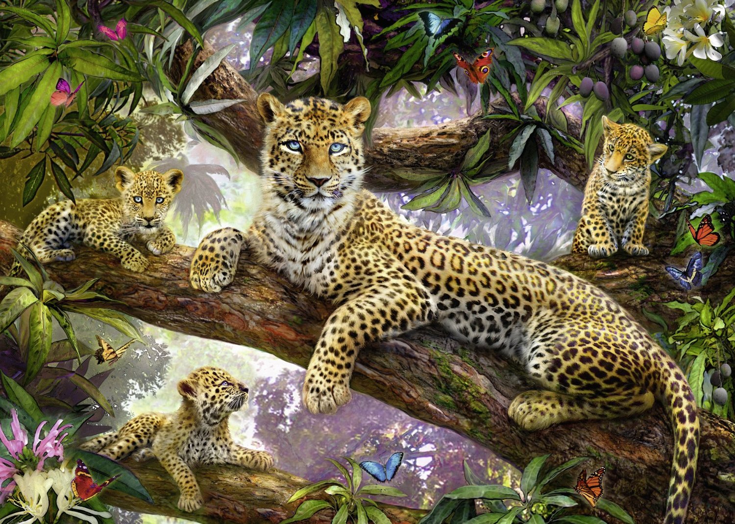 Алмазная мозаика леопард 40х50 готовая
